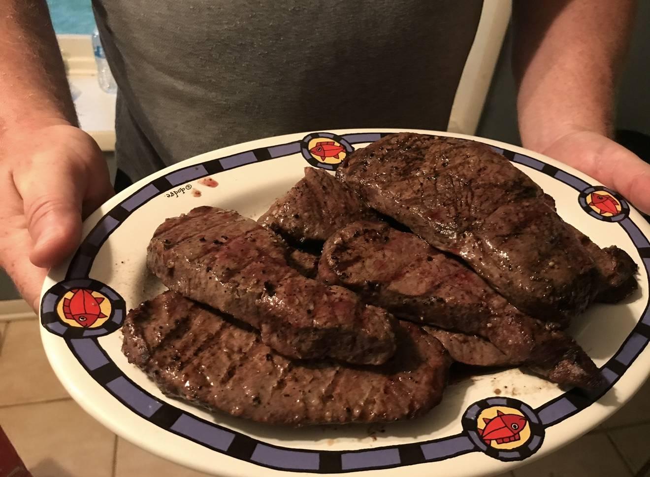 sika deer steaks at the lodge